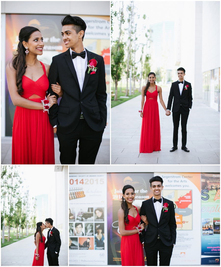 fun and romantic prom photos at Sergerstrom Center for the Arts