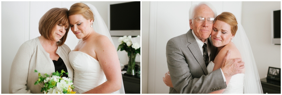 Emotional photos of bride and her parents